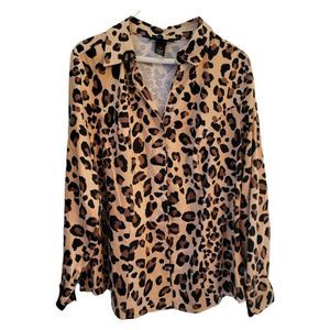 LANE Bryant Leopard Print Top Size 18